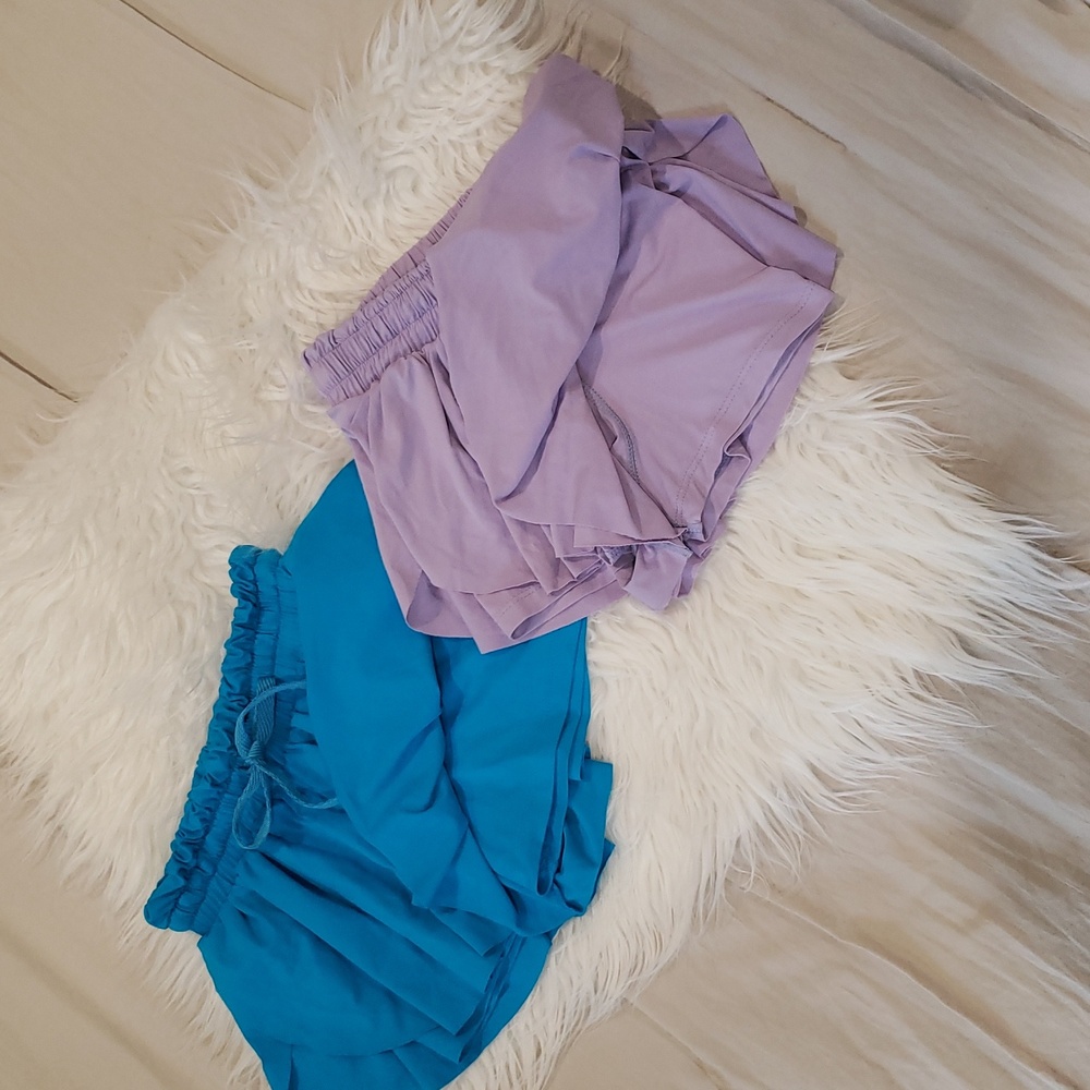 Blue and Purple Ruffle Shorts Set - Picture 4 of 6